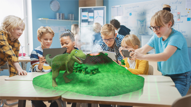 Kids using immersive services