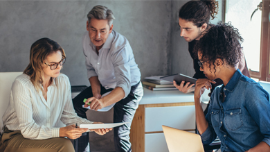 Group of people discussing ideas